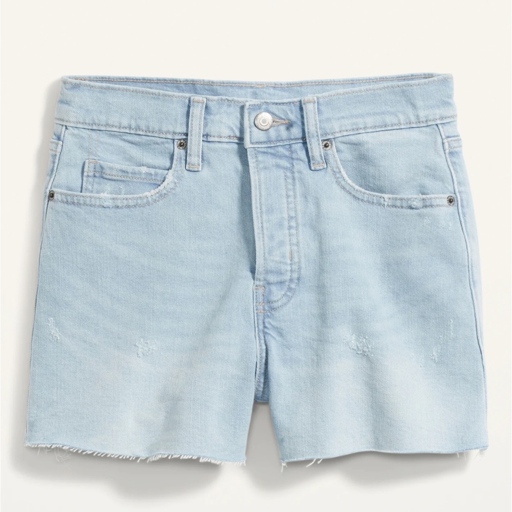 Old Navy Light Wash “Destroyed” Denim Shorts